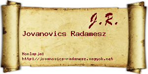 Jovanovics Radamesz névjegykártya